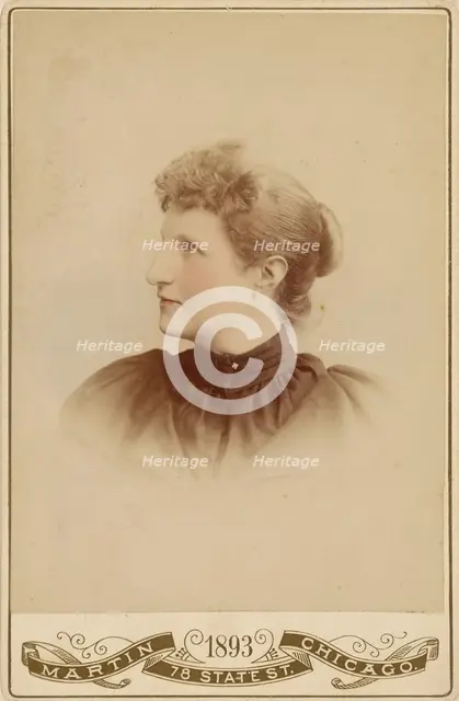 Unidentified woman, in profile to left, 1893. Creator: Martin.
