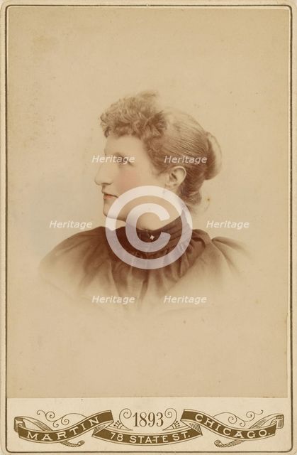Unidentified woman, in profile to left, 1893. Creator: Martin.