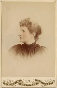 Unidentified woman, in profile to left, 1893. Creator: Martin