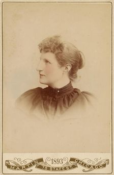 Unidentified woman, in profile to left, 1893. Creator: Martin