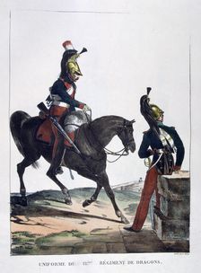 Uniform of the 12th Regiment of Dragoons, France, 1823. Artist: Charles Etienne Pierre Motte