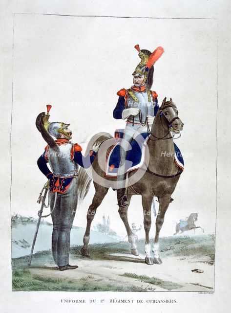 Uniform of the 1st Regiment of Chasseurs, France, 1823.  Artist: Charles Etienne Pierre Motte