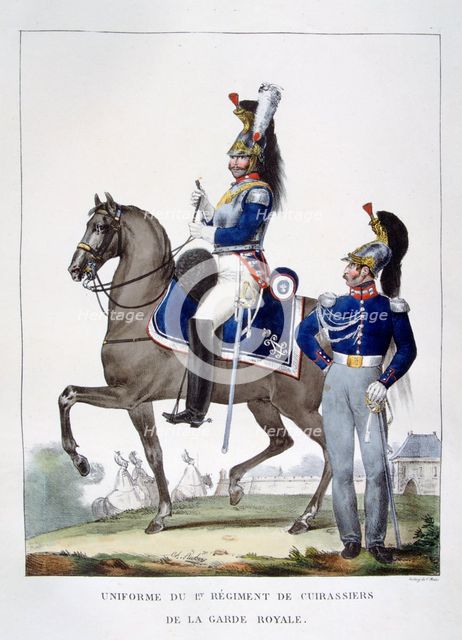 Uniform of the 1st Regiment of Chasseurs of the royal guard, France, 1823.  Artist: Charles Etienne Pierre Motte
