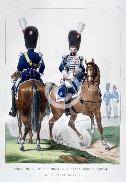 Uniform of the 2nd Regiment of Horse Grenadiers, France, 1823.  Artist: Charles Etienne Pierre Motte