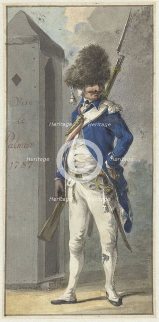 Uniform of the Rotterdam Society of Arms Trade of Palmboom, 1787. Creator: Dirk Langendijk.