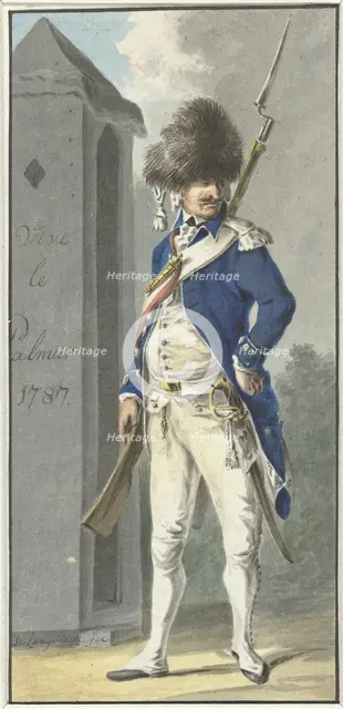 Uniform of the Rotterdamsch Genootschap van Wapenhandel de Palmboom, 1787.  Creator: Dirk Langendijk.