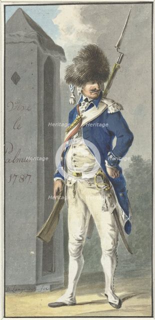Uniform of the Rotterdamsch Genootschap van Wapenhandel de Palmboom, 1787.  Creator: Dirk Langendijk.
