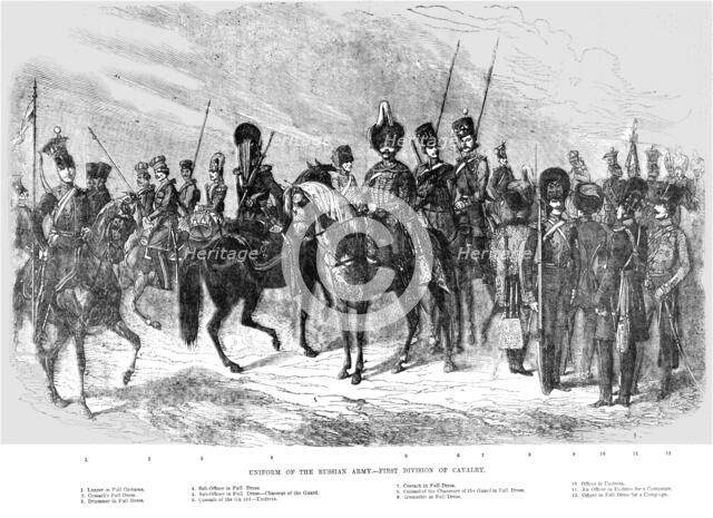 'Uniform of the Russian Army - First Division of Cavalry', 1854. Creator: Unknown.