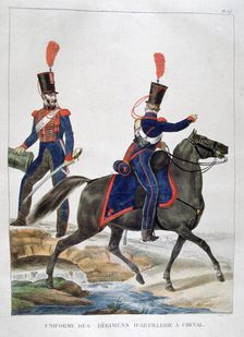 Uniform of a regiment of horse artillery, France, 1823. Artist: Charles Etienne Pierre Motte