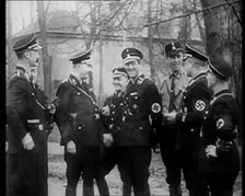 Uniformed Nazis Talking to Each Other, 1933. Creator: British Pathe Ltd