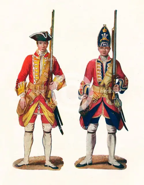 'Uniforms by the British Army, 1742', 1904. Artist: Unknown.