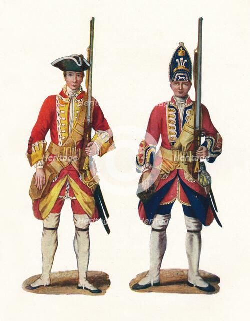 'Uniforms by the British Army, 1742', 1904. Artist: Unknown.