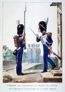 Uniforms of the 2nd infantry of the French royal guard, 1823. Artist: Charles Etienne Pierre Motte