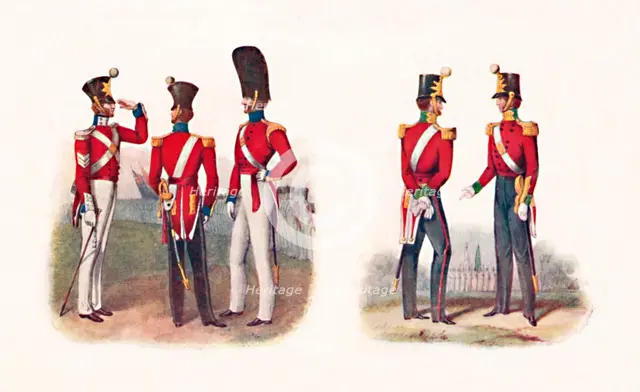 'Uniforms of the 86th Regt., 1842, and Regt., 1848', 1904. Artist: Unknown.