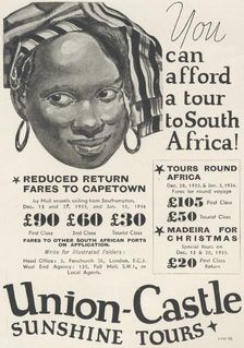 Union Castle sunshine tours, 1935