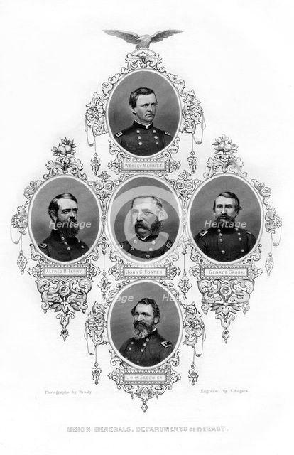 Union Civil War generals of the departments of the east, 1862-1867.Artist: J Rogers