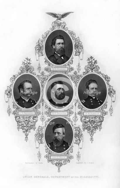 Union generals of the Department of the Mississippi, American Civil War, 1862-1867.Artist: J Rogers
