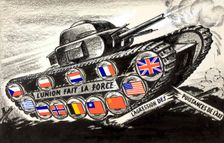 Union gives strength [against] Axis aggression World War II poster, 1940. Creator: Central Office of Information