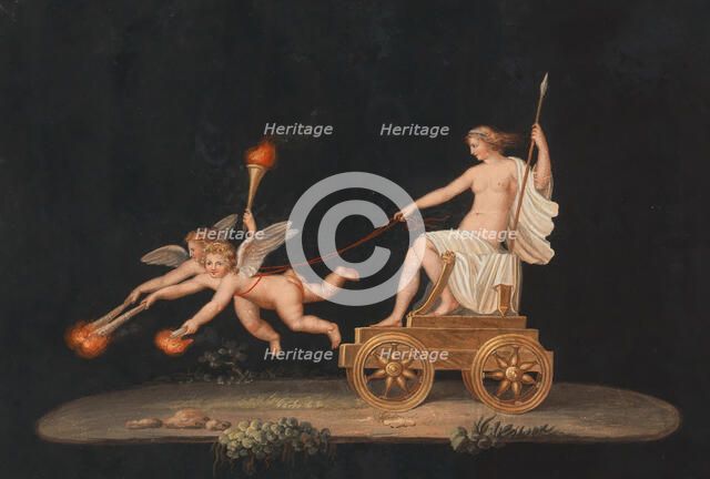 Union d'Amore (Venus on a carriage, drawn by putti), c. 1800. Creator: Maestri, Michelangelo (c. 1779-1812).
