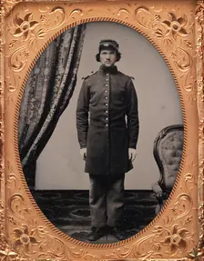 Union Officer Standing at Attention, 1861-65. Creator: Unknown
