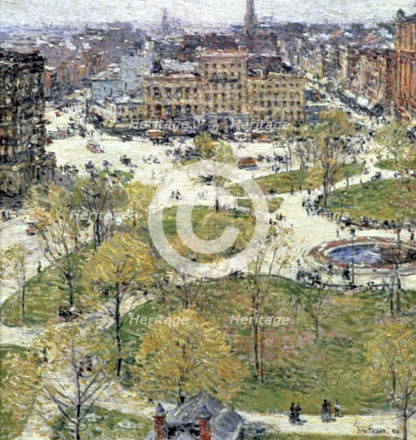 'Union Square in Spring', 1896. Artist: Frederick Childe Hassam