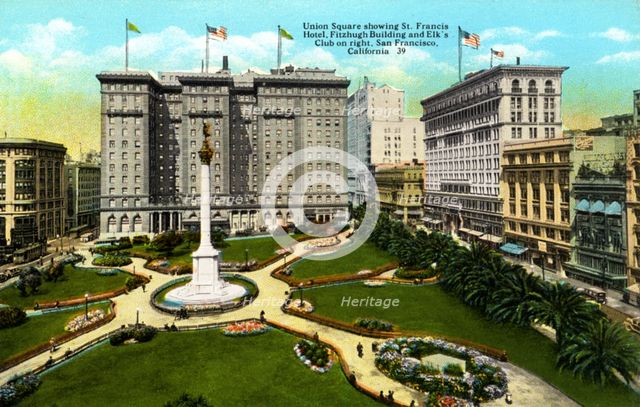 Union Square, San Francisco, California, USA, 1926. Artist: Unknown