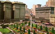 Union Square, showing the St Francis Hotel, San Francisco, California, USA, 1957