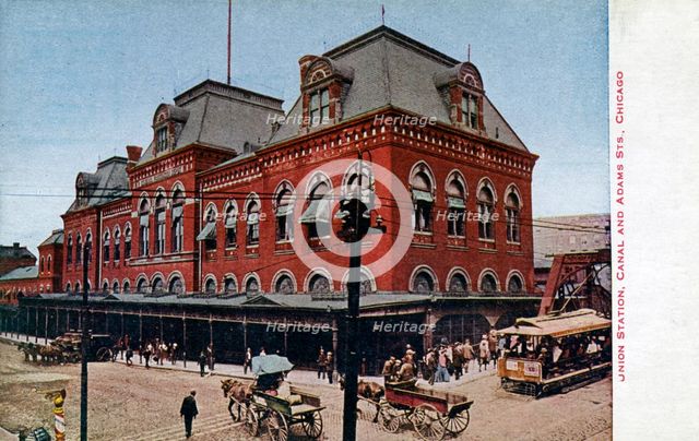 Union Station, Canal and Adams Streets, Chicago, Illinois, USA, 1910. Artist: Unknown