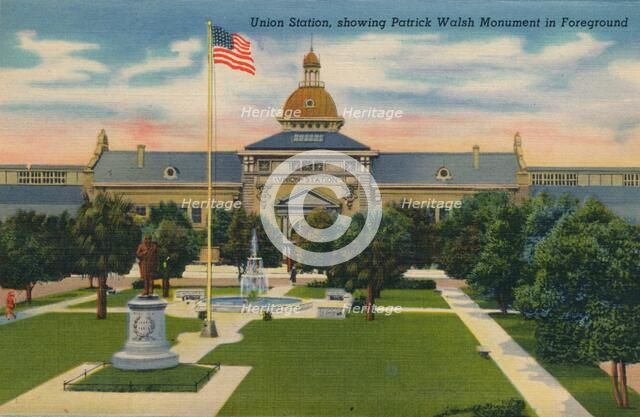 Union Station, showing Patrick Walsh in Foreground, 1943. Artist: Unknown