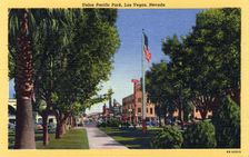 Union Pacific Park, Las Vegas, Nevada postcard, 1946