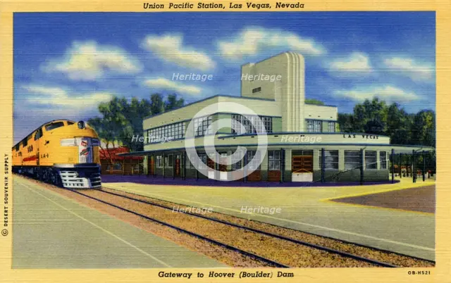Union Pacific Station, Las Vegas, Nevada, USA, 1940. Artist: Unknown