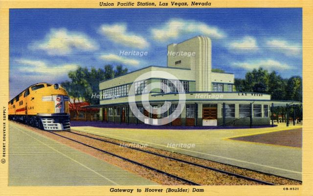 Union Pacific Station, Las Vegas, Nevada, USA, 1940. Artist: Unknown