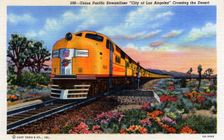 Union Pacific streamliner City of Los Angeles crossing the desert, USA, 1940