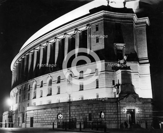 Unilever House floodlit at night, London, c1932. Artist: Unknown