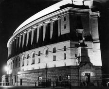 Unilever House floodlit at night, London, c1932