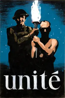 Unité World War II poster, between 1939 and 1946. Creator: Central Office of Information