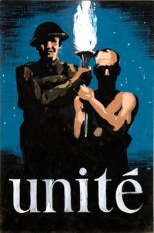 Unité World War II poster, between 1939 and 1946. Creator: Central Office of Information