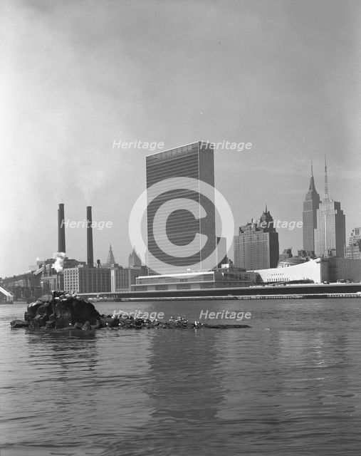 United Nations Building from Welfare Island III, 1952. Creator: Gottscho-Schleisner, Inc.