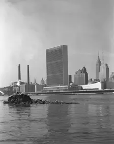 United Nations Building from Welfare Island III, 1952. Creator: Gottscho-Schleisner, Inc
