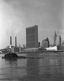 United Nations Building from Welfare Island III, 1952. Creator: Gottscho-Schleisner, Inc