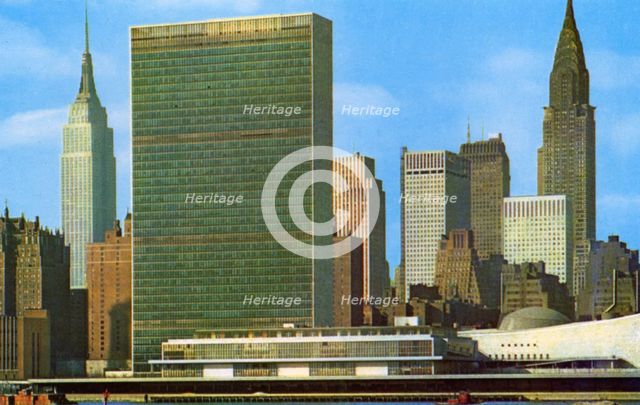 United Nations Building, New York City, New York, USA, 1956. Artist: Unknown