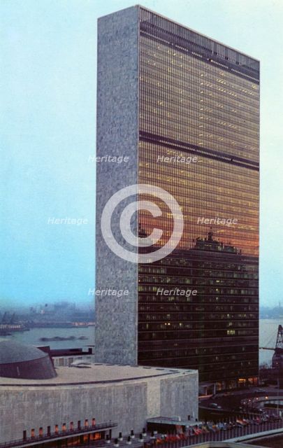 United Nations Building, New York City, New York, USA, 1956. Artist: Unknown
