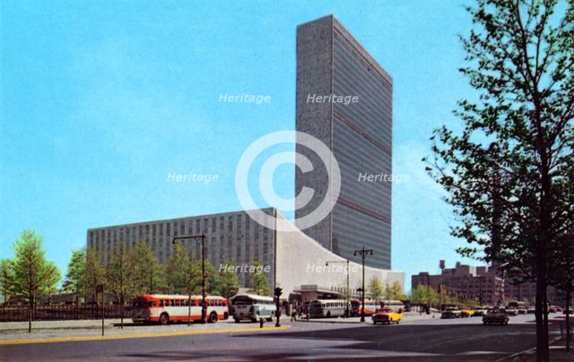 United Nations Building, New York City, New York, USA, 1961. Artist: Unknown