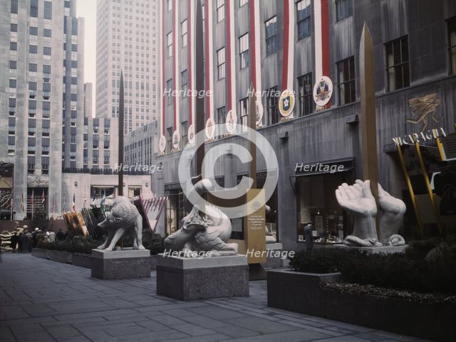 United Nations exhibit put on by OWI in Rockefeller Plaza, New York, N.Y. , 1943. Creator: Marjory Collins.
