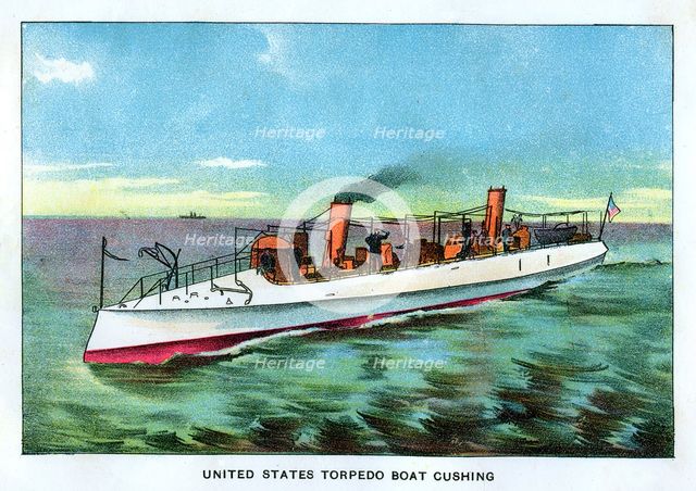 'United States Torpedo boat 'Cushing'', 1890s. Artist: Unknown