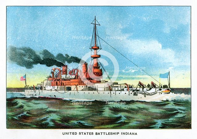 'United States Battleship 'Indiana'', c1890s. Artist: Unknown