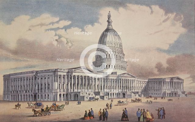 United States Capitol - Washinton, D.C., pub. 1865, Currier & Ives (Colour Lithograph)