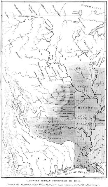 United States Indian frontier, 1840 (1841).Artist: Tofswill and Myers