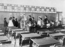 United States Indian School, Carlisle, Pa.: Class studying anatomy, 1901. Creator: Frances Benjamin Johnston
