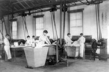 United States Indian School, Carlisle, Pennsylvania, six boys doing laundry, 1901. Creator: Frances Benjamin Johnston